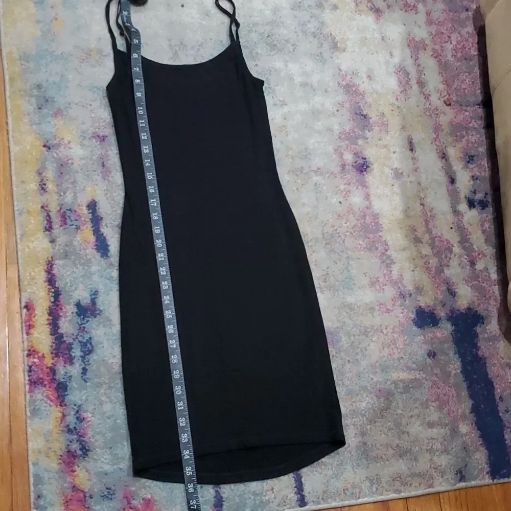 Skims Ribbed Tank Dress in Black Size S